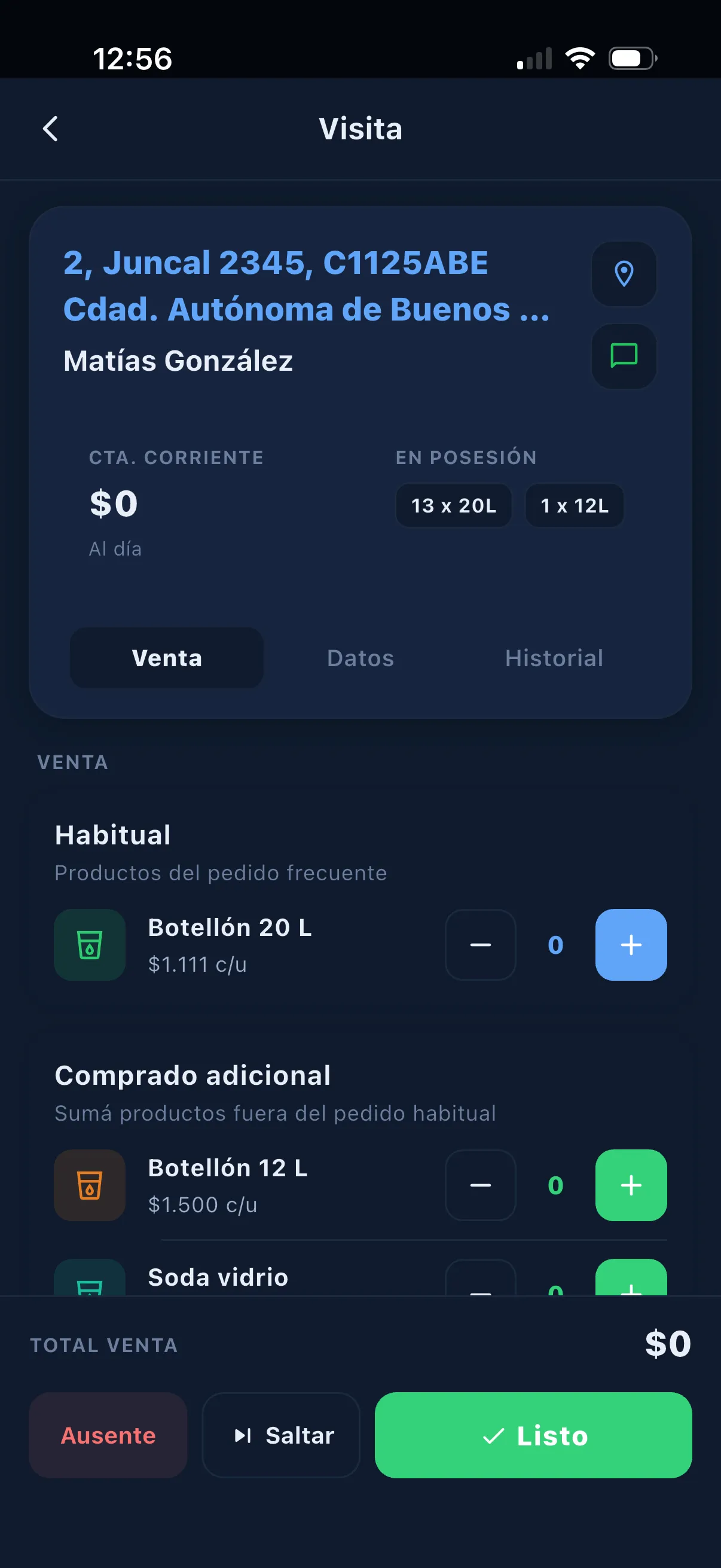 SODAPP — detalle de visita